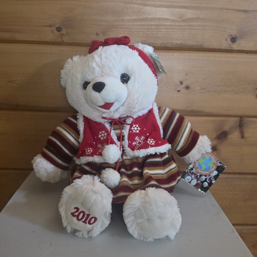 2010 Snowflake 18" Teddy Bear Girl Plush Holiday Christmas Stuffed with Tags